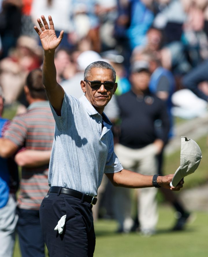 Former President Obama Plays Golf in St Andrews