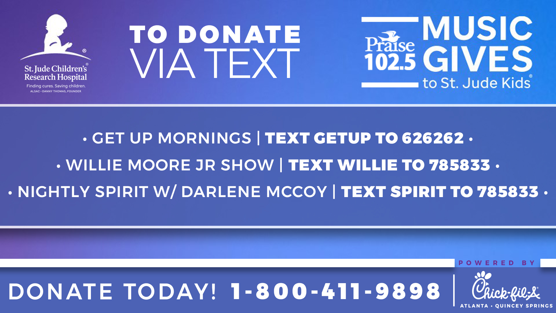 St.Jude Radiothon 2024 Praise 102.5 Donate via Text